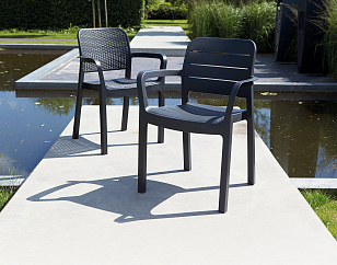 Стул Keter Samanna графит для дачи Стул Keter Samanna графит, садовая мебель