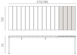 Стол раздвижной Nardi Rio 210 Alu Цвет: белый, садовая мебель