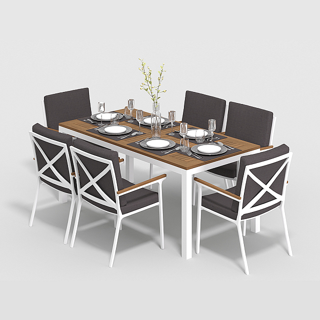 Обеденная зона Gardenini Bella 180 Белый / Антрацит со стульями Calma S 