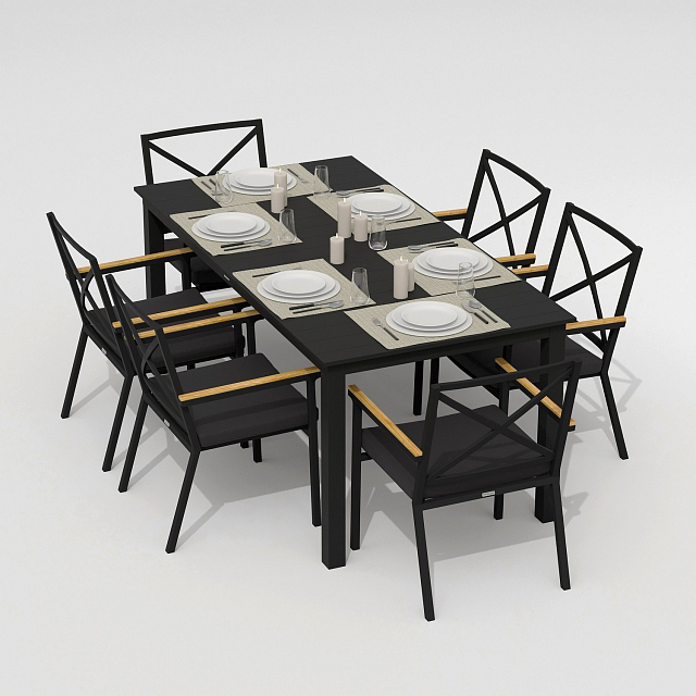 Обеденная группа Ideal Patio Dolla Festa 180 Цвет: карбон, антрацит 