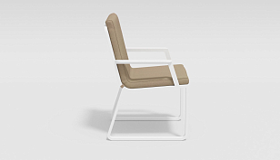 Обеденная зона Gardenini Voglie 180 Белый / Бежевый со стульями Voglie Armrest, садовая мебель