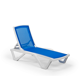 Шезлонг Tilia Shell без подлокотников Цвет Белый айвори, синий, садовая мебель
