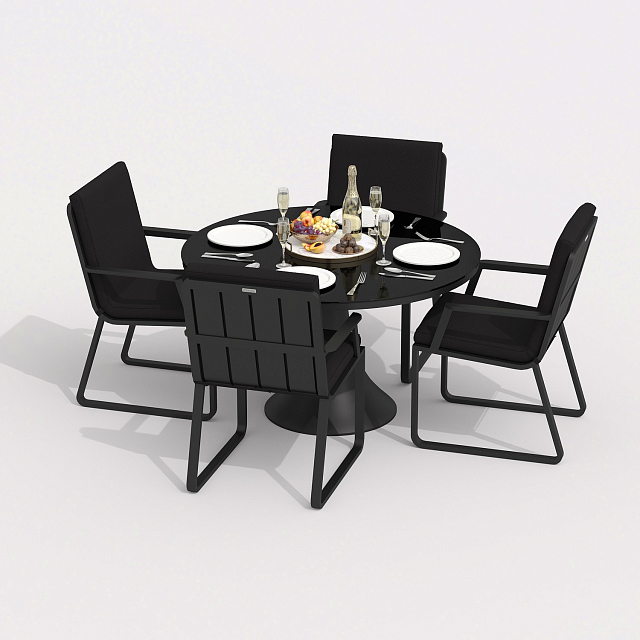 Обеденная группа Ideal Patio Diva Alba 110 Цвет: карбон, чёрный 