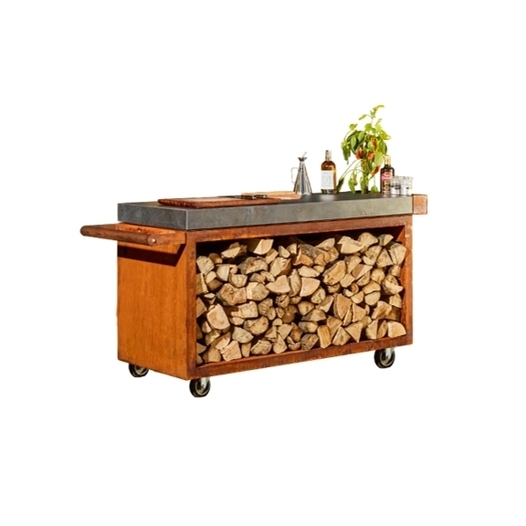 Разделочный столик с поленницей OFYR 135 с керамикой