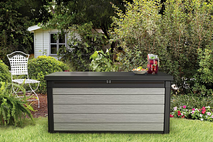 Пластиковый уличный ящик Keter Denali DuoTech Deck 380 л для дачи Пластиковый уличный ящик Keter Denali DuoTech Deck 380 л, садовая мебель