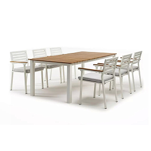 Обеденная группа Joygarden Concorde белая для дачи Обеденная группа Joygarden Concorde белая, садовая мебель