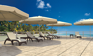 Шезлонг с матрасом GS 1009 (Fiji) Siesta Contract Цвет: коричневый, слоновая кость, садовая мебель