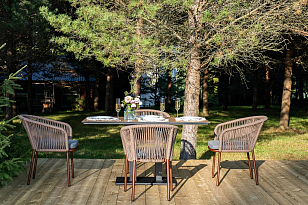 Обеденная группа 4SIS Каффе Дабл, цвет "дуб", садовая мебель