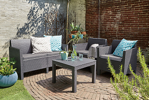 Стол Keter Orlando коричневый для дачи Стол Keter Orlando коричневый, садовая мебель