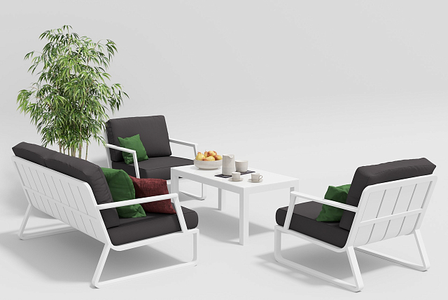 Лаунж зона Gardenini Voglie Белый / Антрацит 