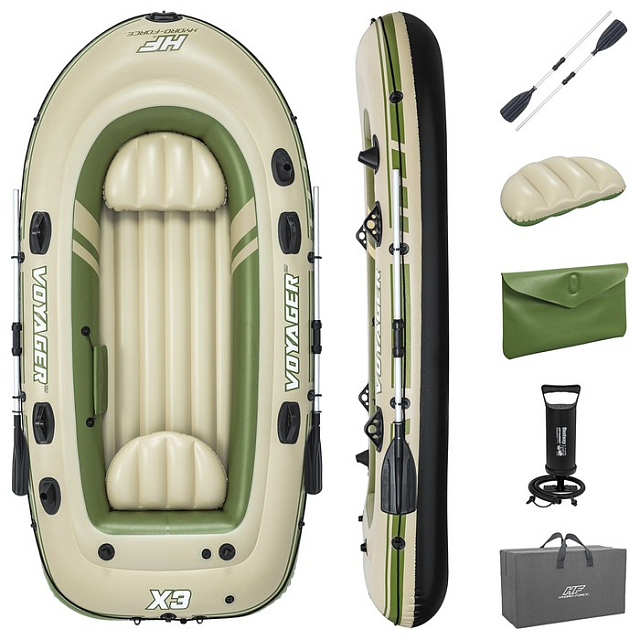 Лодка 3-местная Bestway Voyager X3 294 х 137 для серфинга