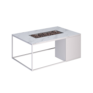 Стол-камин Kaminex Лаки Белый, уличное оборудование