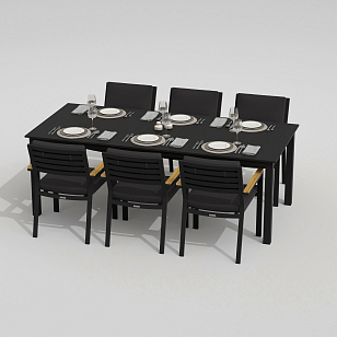 Обеденная группа Ideal Patio Dolla Bonta 220 Цвет: карбон, антрацит, садовая мебель