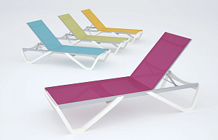 Шезлонг-лежак Papataya Wave Цвет: белый, бирюзовый, садовая мебель