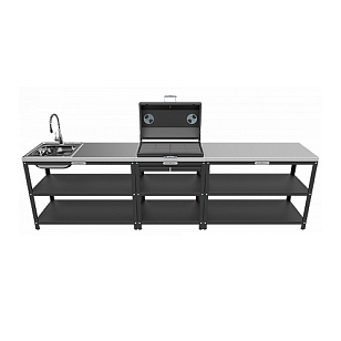 Стол-гриль Grillver с решеткой из чугуна для сада