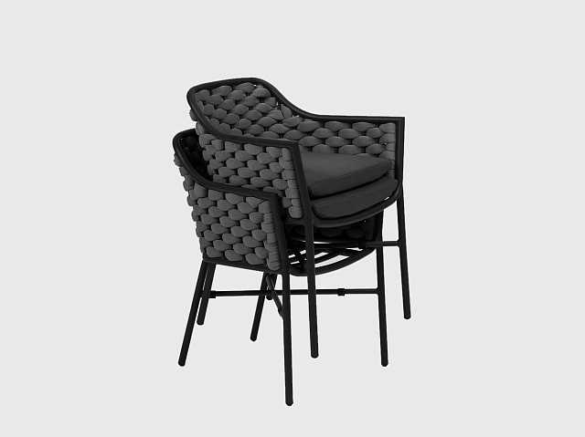 Кресло плетеное с подушками Tagliamento Torino Цвет: темно-серый 