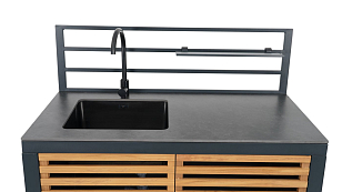 Модульная летняя кухня Brafab Bellac прямая с ручками из тика для приготовления пищи Модульная летняя кухня Brafab Bellac прямая с ручками из тика для сада