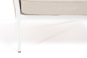 Кресло 4SIS Касабланка, каркас белый муар, роуп бежевый, ткань бежевая для дачи Кресло 4SIS Касабланка, каркас белый муар, роуп бежевый, ткань бежевая, садовая мебель