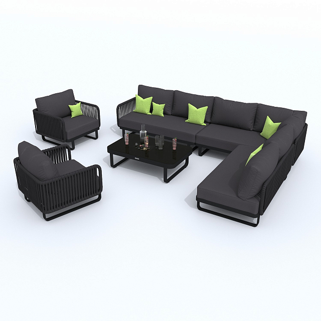 Лаунж зона Ideal Patio Bellisa модульная Цвет: антрацит, карбон 