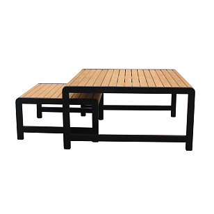 Комплект кофейных столов из алюминия Joygarden Maya Темный графит, садовая мебель