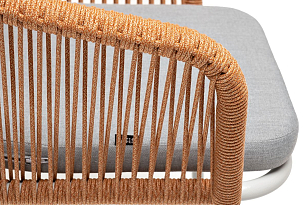 Стул 4SIS Марсель,каркас светло-серый муар, роуп оранжевый меланж, ткань светло-серая, садовая мебель