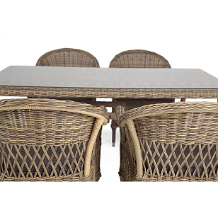 Обеденная группа 4SIS Амароне на 6 персоны, цвет соломенный, садовая мебель