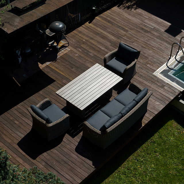 Лаунж зона Lite Venezia (3х-местный диван, стол, 2 кресла) Цвет: коричневый 