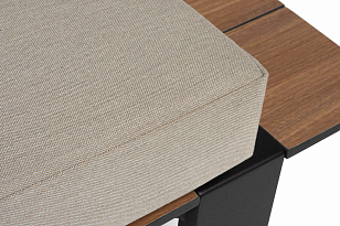 Диван модульный 4SIS Тулон, цвет "дуб", каркас черный муар, ткань бежевая, садовая мебель