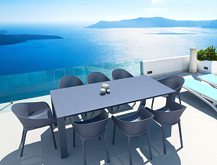 Кресло Siesta Contract Sky Цвет: темно-серый для дачи Кресло Siesta Contract Sky Цвет: темно-серый, садовая мебель