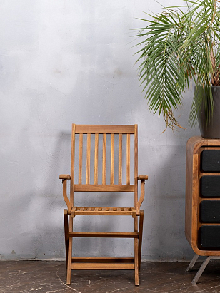 Стул из акации Joygarden Oxford складной с подлокотниками, садовая мебель