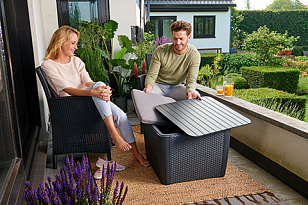 Стол-сундук Keter Luzon Plus графит, садовая мебель