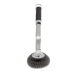 Щетка для очистки гриля Weber круглая с металлической губкой, 46 см для приготовления пищи Щетка для очистки гриля Weber круглая с металлической губкой, 46 см для сада