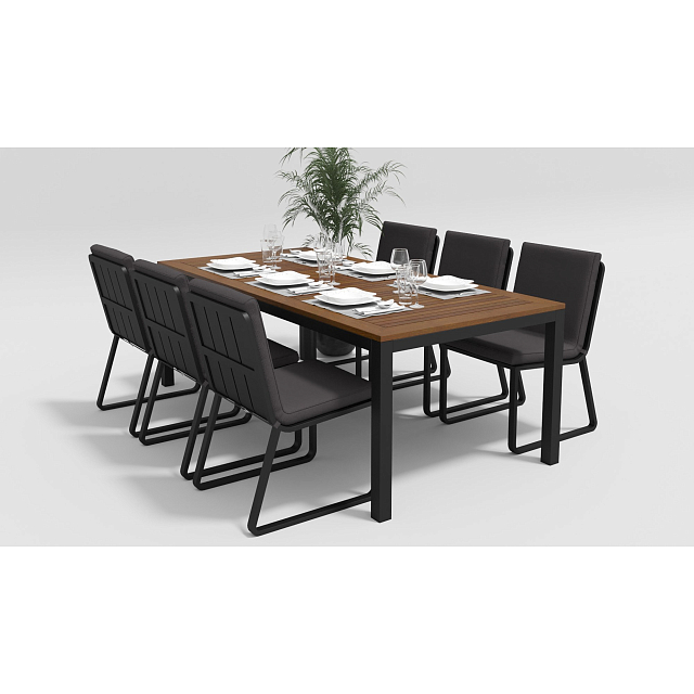 Обеденная зона Gardenini Bella Carbon Voglie 220 Цвет: Антрацит 