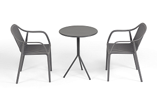 Обеденная группа 4SIS Мохито на 2 персоны, цвет темно-серый, садовая мебель