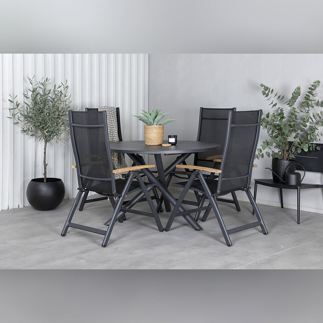 Обеденный комплект Brafritid Timra AL-R Цвет: антрацит/черный 