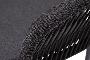 Стул 4SIS Марсель, каркас темно-серый (RAL7024) муар, роуп темно-серый, ткань темно-серая 027, садовая мебель