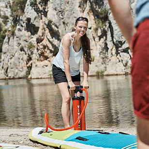 Насос для SUP-доски двойной RED PADDLE TITAN PUMP для серфинга Насос для SUP-доски двойной RED PADDLE TITAN PUMP