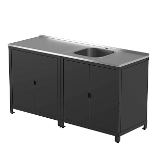 Уличная кухня Kitchcam из двух модулей с обшивкой для сада