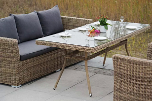 Обеденная группа 4SIS Моккачино, цвет соломенный, садовая мебель