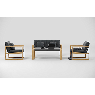 Лаунж зона Gardenini Premium Elegante Carbon Anthracite, садовая мебель