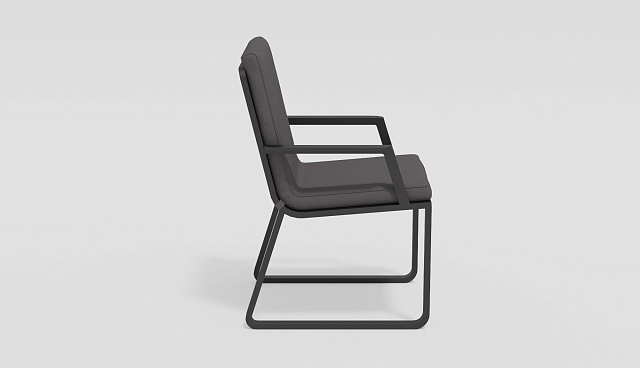 Обеденная зона Gardenini Malia 180 Карбон / Антрацит со стульями Voglie Armrest 