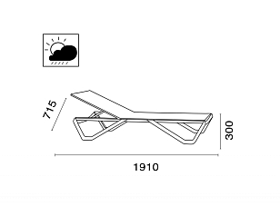 Шезлонг-лежак Papataya Wave Цвет: антрацит, садовая мебель