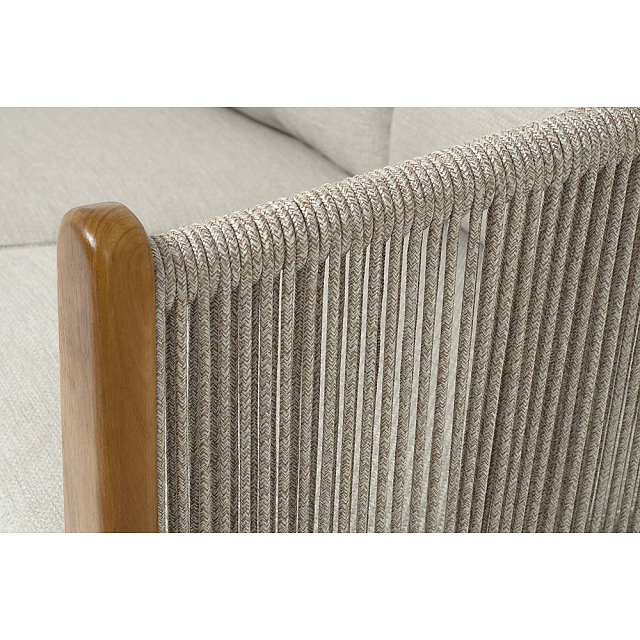 Диван 4SIS Сидней 2-местный, каркас бежевый, роуп бежевый, ткань бежевая 