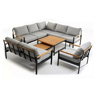 Лаунж зона из алюминия Joygarden Maya XL Цвет: темный графит, садовая мебель