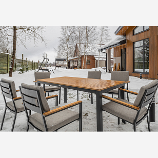 Обеденный комплект Lite Oscar со столешницей из тика, садовая мебель