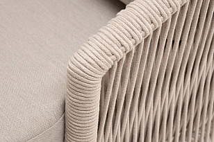 Диван 4SIS Верона 3-местный из роупа, каркас белый муар, роуп бежевый, ткань бежевая 15052, садовая мебель