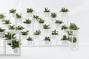 Стеллаж цветочный с кашпо Brafritid Skara белый, садовая мебель