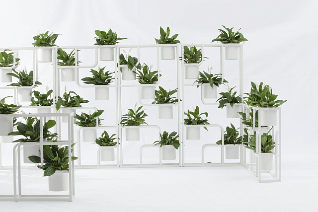 Стеллаж цветочный с кашпо Brafritid Skara белый 