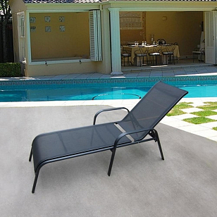 Шезлонг-лежак Lite Birma Black для дачи Шезлонг-лежак Lite Birma Black, садовая мебель