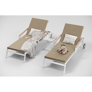 Шезлонг Gardenini Sogno S Белый / Бежевый, садовая мебель